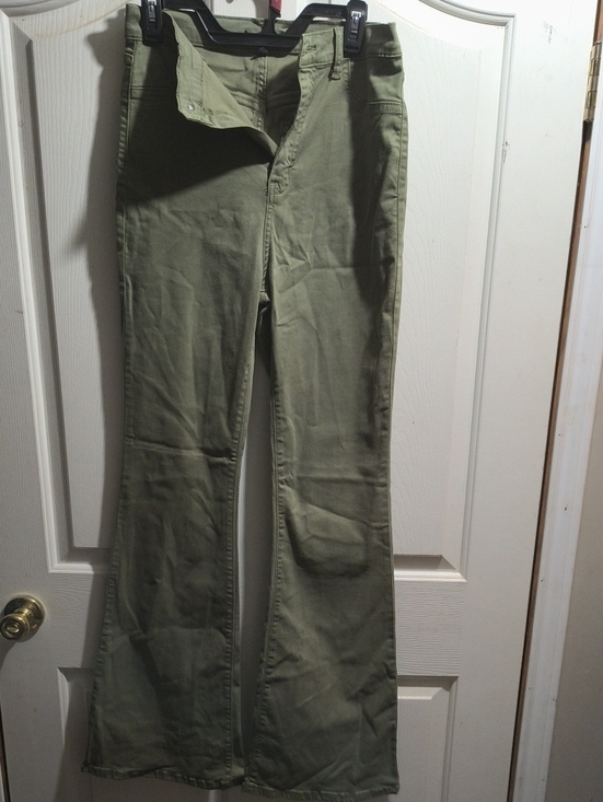 Fashion Nova Denim - Fashion Nova Olive Flare Chinos - Light Green